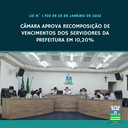 Câmara aprova índice e salários do funcionalismo serão recompostos em 10,20%