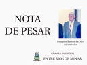 Nota de pesar - Joaquim Batista da Silva, ex-vereador