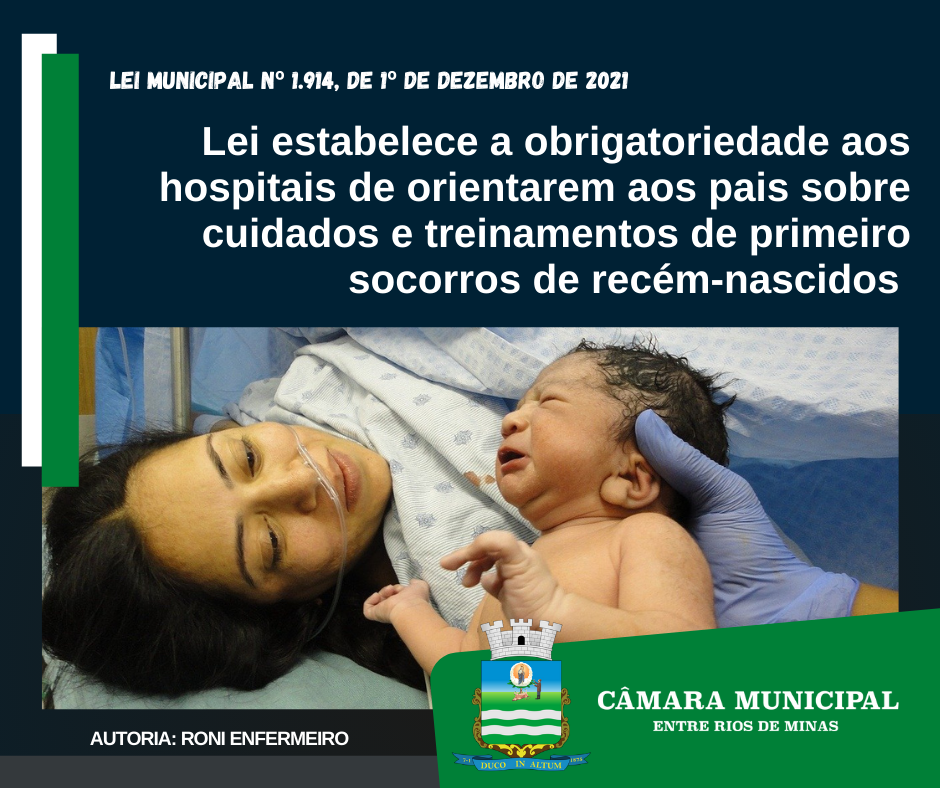 Lei estabelece a obrigatoriedade aos hospitais de orientarem aos pais sobre cuidados e treinamentos de primeiro socorros de recém-nascidos 