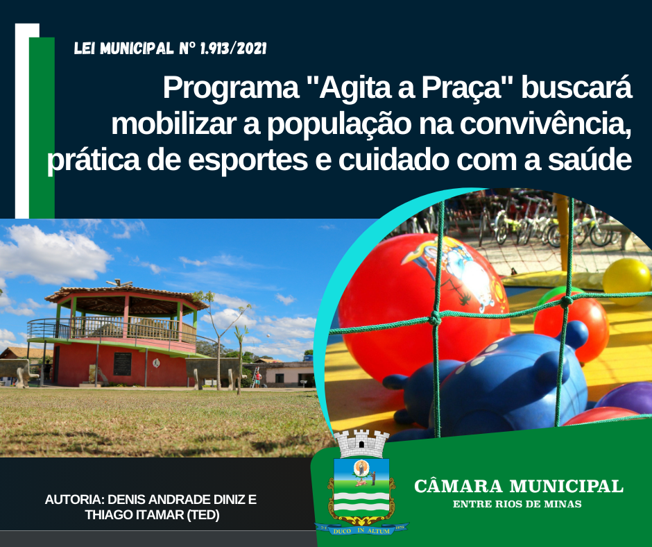 Programa "Agita a Praça" buscará mobilizar a população na convivência, prática de esportes e cuidado com a saúde