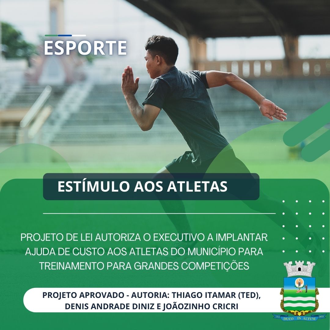 Projeto de lei autoriza o Executivo a implantar ajuda de custo aos atletas para treinamento